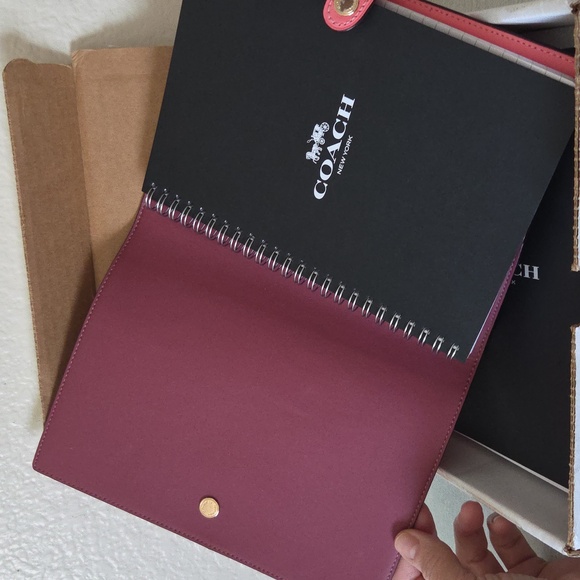 Coach Pink Lemonade Signature Pattern Leather Cover Notebook Journal + Refill! - Picture 6 of 10